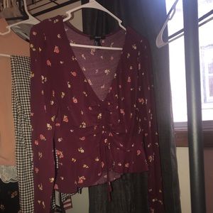 Burgundy peplum shirt! Rouje style